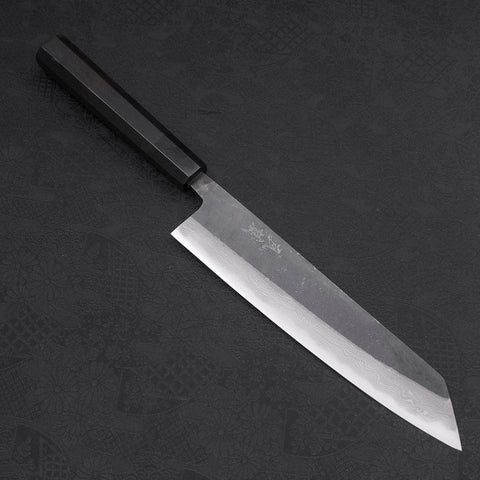 Kiritsuke Blue Steel #2 Kurouchi Damascus Buffalo Ebony Handle 210mm