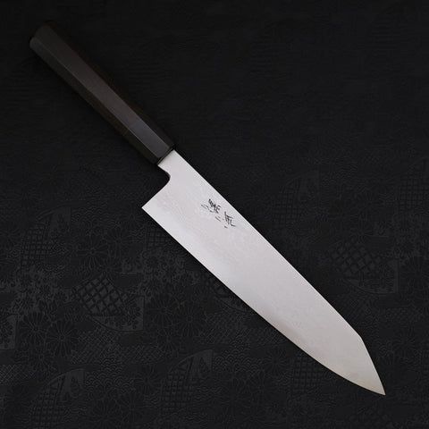 Kiritsuke Blue Steel #2 Suminagashi Buffalo Ebony Handle 240mm
