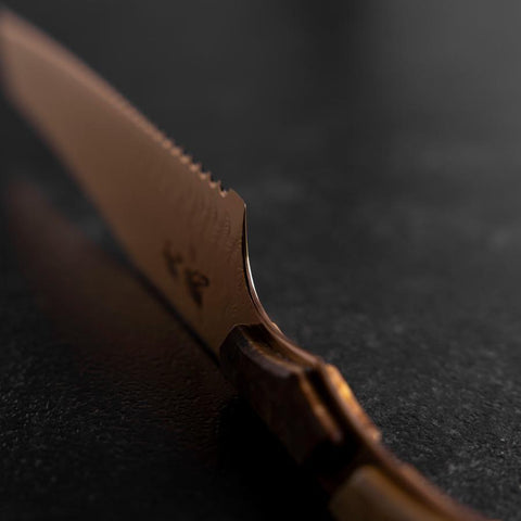 Kiritsuke Bread knife VG-10 Mirror Damascus Maple Handle 210mm - Brown
