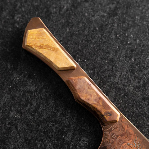 Kiritsuke Bread knife VG-10 Mirror Damascus Maple Handle 210mm - Brown