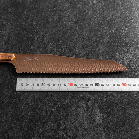 Kiritsuke Bread knife VG-10 Mirror Damascus Maple Handle 210mm - Brown