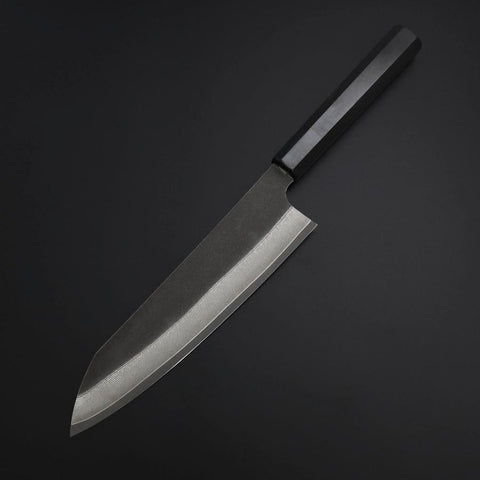 Kiritsuke Cobalt Stainless HRC62 Kurouchi Damascus  Buffalo Ebony Handle 210mm