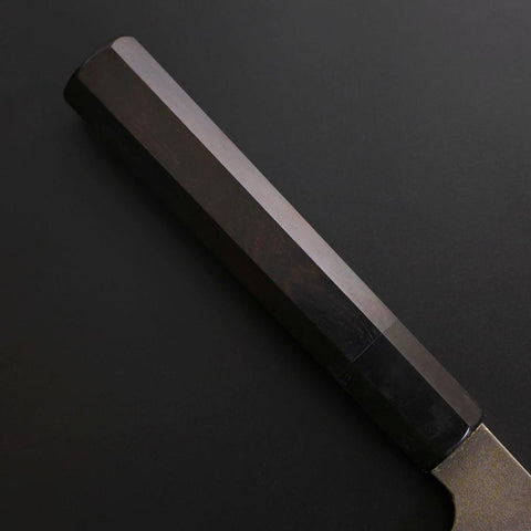 Kiritsuke Cobalt Stainless HRC62 Kurouchi Damascus  Buffalo Ebony Handle 210mm