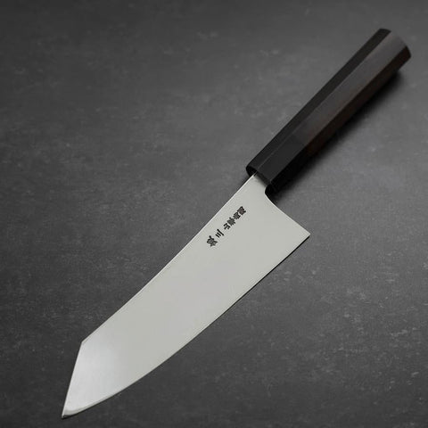 Kiritsuke Deba Honyaki Silver Steel #3 Mirror Buffalo Ebony Handle 180mm