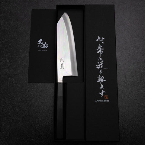 Kiritsuke Deba Silver Steel #3 Mirror Buffalo Ebony Handle 180mm
