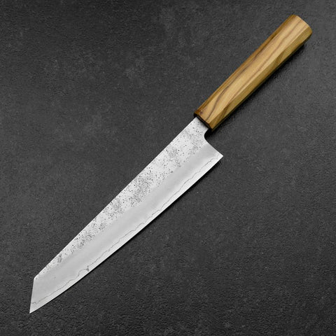 Kiritsuke Gyuto Silver Steel #3 Nashiji Olive Handle 205mm