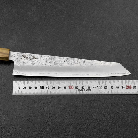 Kiritsuke Gyuto Silver Steel #3 Nashiji Olive Handle 205mm