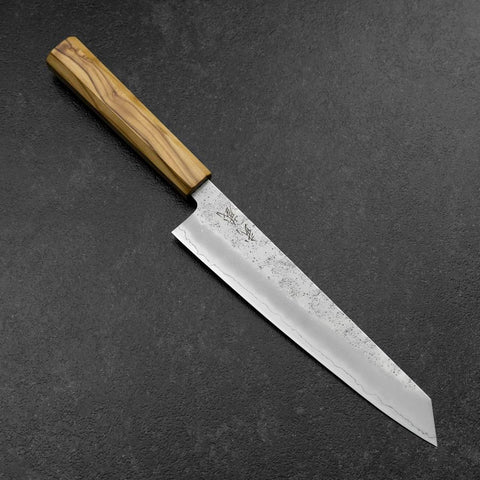 Kiritsuke Gyuto Silver Steel #3 Nashiji Olive Handle 205mm