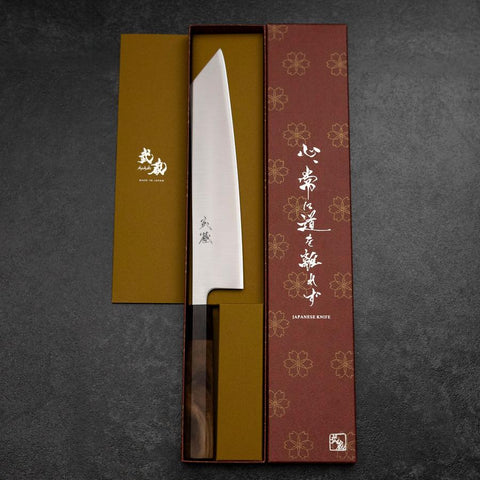 Kiritsuke Gyuto Silver Steel #3 Polished Walnut Handle 240mm