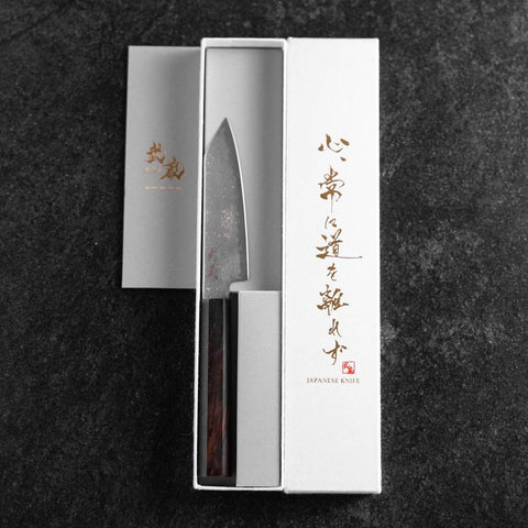 Kiritsuke Petty SLD Black Damascus Ebony Handle 110mm