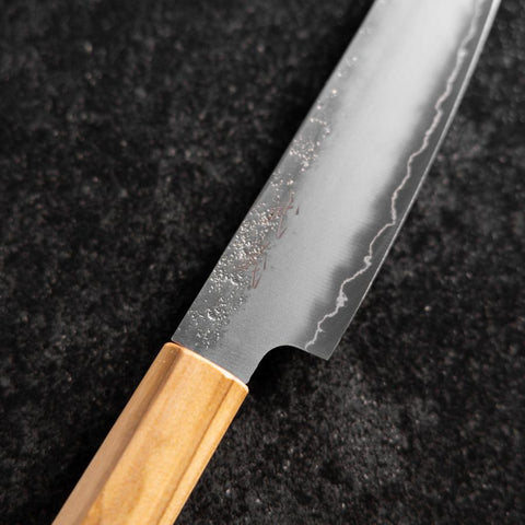 Kiritsuke Petty Silver Steel #3 Nashiji Olive Handle 125mm