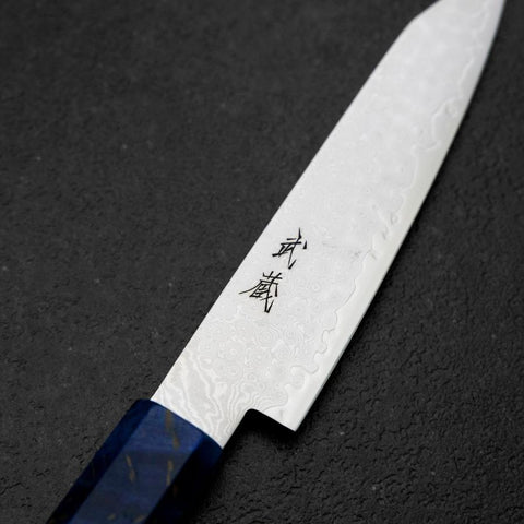 Kiritsuke Petty VG-10 Damascus Blue Birch Handle 120mm