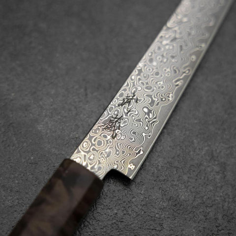 Kiritsuke Petty VG-10 Damascus Brown Birch Handle 135mm