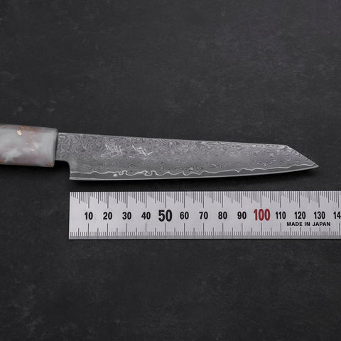Kiritsuke Petty VG-10 Damascus Ocean White Black Gold Handle 130mm