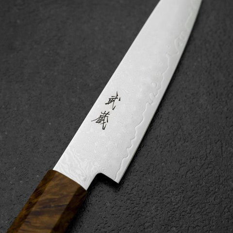 Kiritsuke Petty VG-10 Damascus Yellow-Brown Birch Handle 120mm