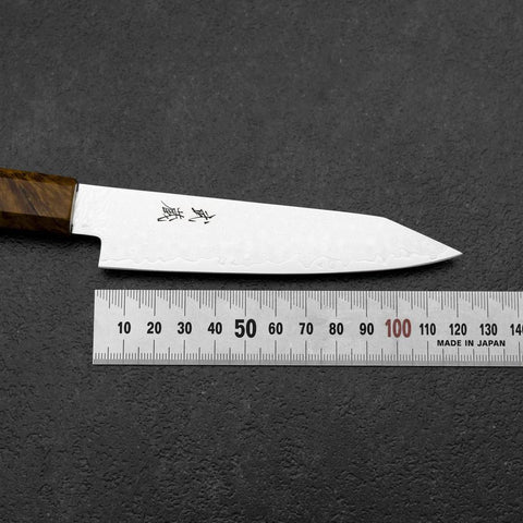 Kiritsuke Petty VG-10 Damascus Yellow-Brown Birch Handle 120mm