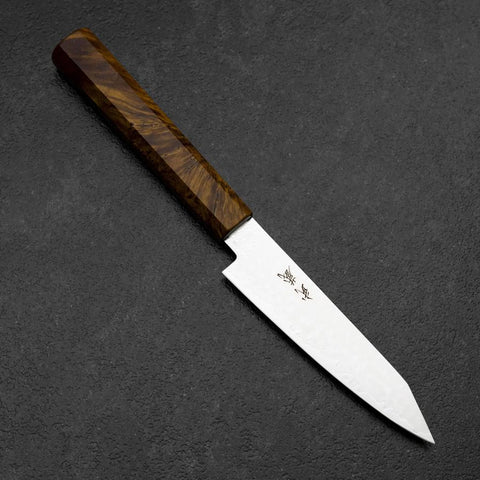 Kiritsuke Petty VG-10 Damascus Yellow-Brown Birch Handle 120mm