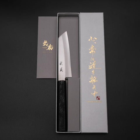 Kiritsuke Petty VG-10 Polished Black Ishime Urushi Handle 125mm