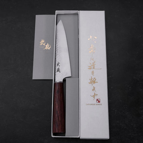Kiritsuke Petty VG-10 Tsuchime Oval Mahogany Handle 150mm