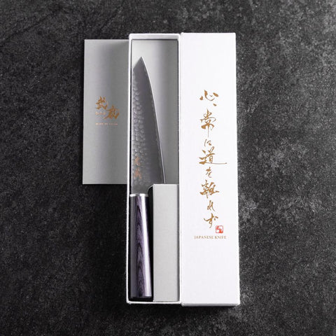 Kiritsuke Petty VG-10 Tsuchime Oval Purple Handle 150mm