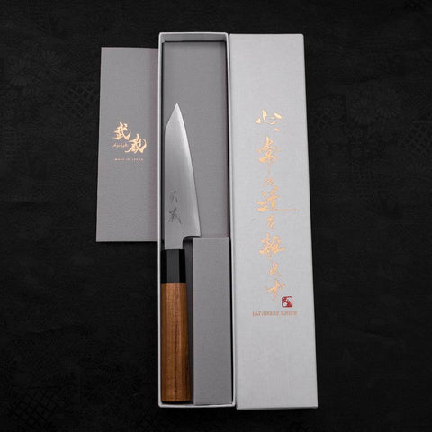 Kiritsuke Petty White Steel #2 Kasumi Buffalo Teak Handle 120mm