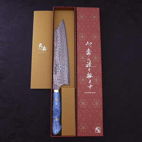 Kiritsuke SG-2 Damascus Turquoise Blue Handle 240mm