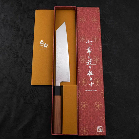 Kiritsuke SLD Wave Nickel Damascus Walnut Handle 210mm