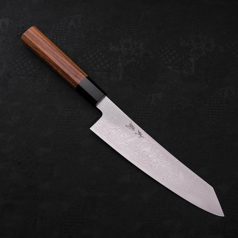 Kiritsuke Silver Steel #3 Damascus Buffalo Teak Handle 210mm
