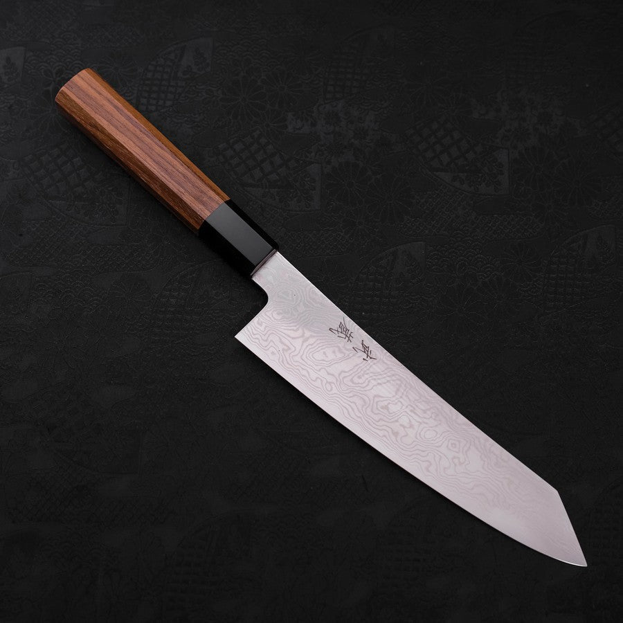 Kiritsuke Silver Steel #3 Damascus Buffalo Teak Handle 210mm