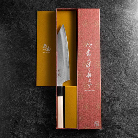 Kiritsuke Silver Steel #3 Kasumi Buffalo Magnolia Handle 200mm
