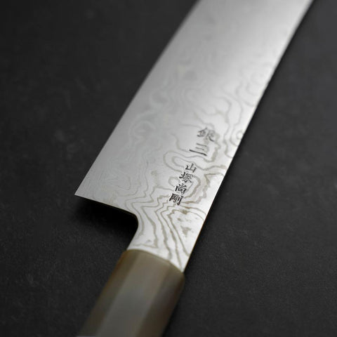 Kiritsuke Silver Steel #3 Nickel Damascus Buffalo Turquoise Handle 210mm