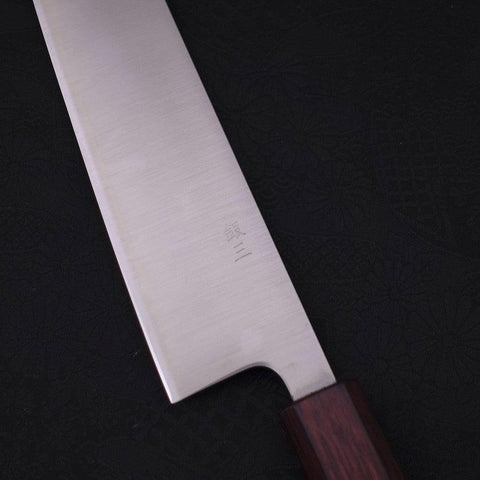Kiritsuke Silver Steel #3 Polished Purple Urushi Handle 210mm