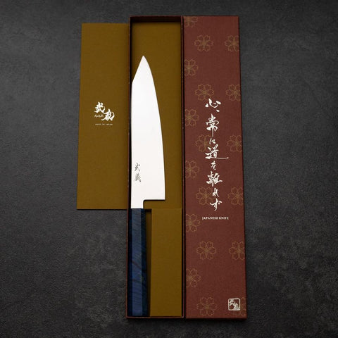 Kiritsuke VG-10 Damascus Blue Birch Handle 210mm