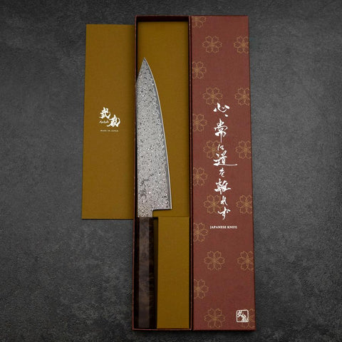 Kiritsuke VG-10 Damascus Brown Birch Handle 210mm