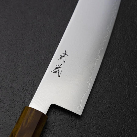 Kiritsuke VG-10 Damascus Yellow Birch Handle 210mm