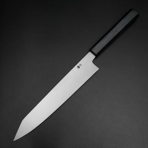 Kiritsuke White Steel #2 Kasumi Dark Blue Urushi Handle 230mm