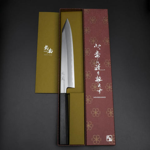 Kiritsuke White Steel #2 Kasumi Dark Blue Urushi Handle 230mm