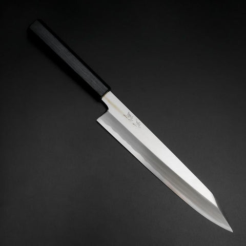 Kiritsuke White Steel #2 Kasumi Dark Blue Urushi Handle 230mm