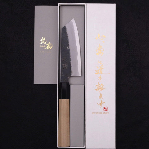 Kiritsuke White Steel #2 Kurouchi Buffalo Magnolia Handle 135mm