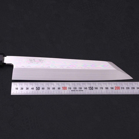 Kiritsuke White Steel #2 Mirror Finish Honyaki Buffalo Ebony Handle 240mm