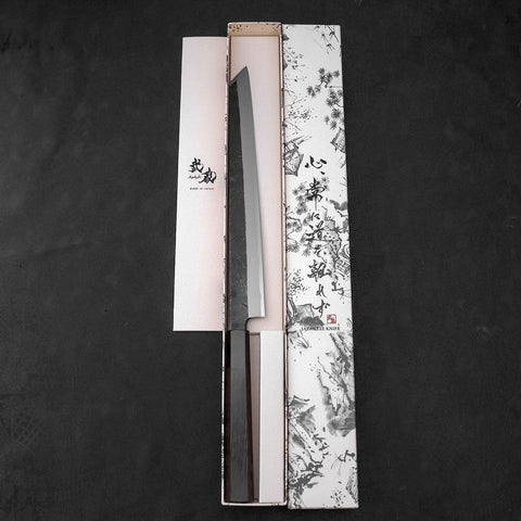 Kiritsuke Yanagiba Blue Steel #2 Kurouchi Buffalo Wenge Handle 270mm