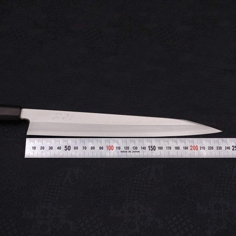 Kiritsuke Yanagiba Silver Steel #3 Kasumi Buffalo Ebony Handle 240mm