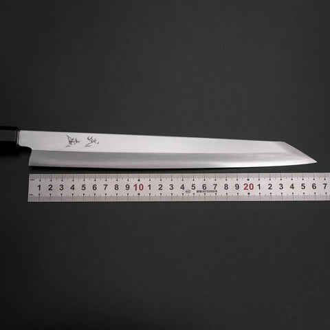 Kiritsuke Yanagiba Silver Steel #3 Kasumi Buffalo Ebony Handle 270mm