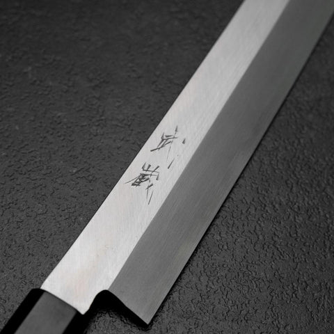 Kiritsuke Yanagiba Silver Steel #3 Kasumi Buffalo Ebony Handle 300mm (Sori)