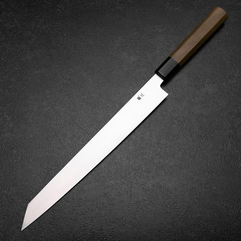 Kiritsuke Yanagiba Silver Steel #3 Kasumi Buffalo Magnolia Handle 270mm