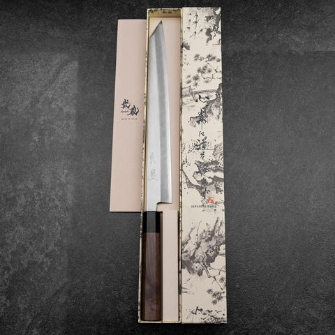 Kiritsuke Yanagiba Silver Steel #3 Kasumi Walnut Handle 300mm