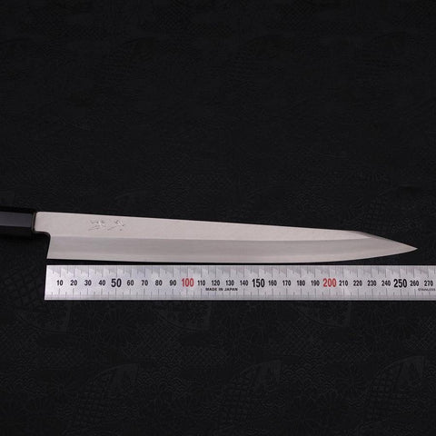 Kiritsuke Yanagiba Silver Steel #3 Polished Buffalo Ebony Handle 270mm