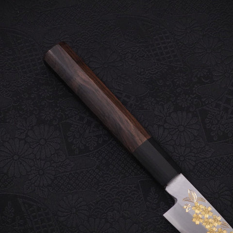 Koyanagi White Steel #2 Kasumi Chokin Sakura Buffalo Ebony Handle 110mm