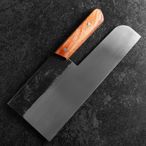 Menkiri (Noodle Knife) Blue Steel #2 Kurouchi Western Brown Handle 330mm