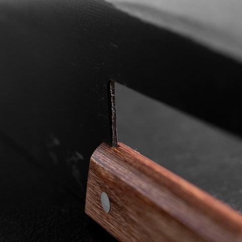 Menkiri (Noodle Knife) Blue Steel #2 Kurouchi Western Brown Handle 330mm